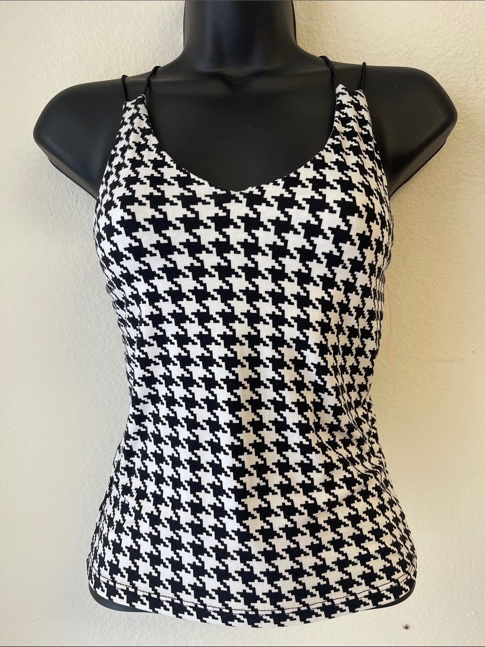 Black & White Houndstooth Tank Top